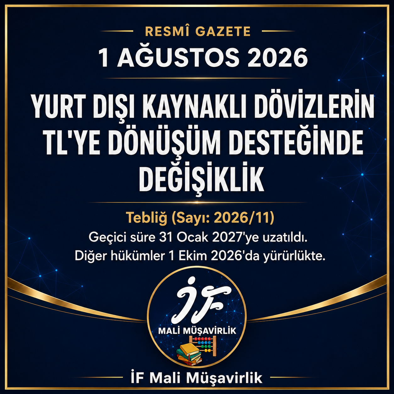 Resmî Gazete dövizlerin Türk lirasına dönüşüm desteği değişikliği duyurusu